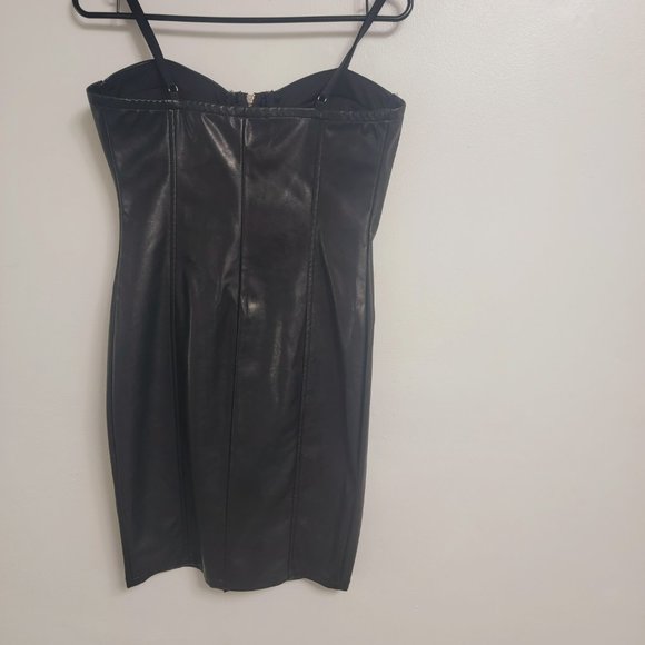 HAUTE MONDE BLAND DRESS, SIZE S, LEATHERETTE MATERIAL, VERY PRETTY - Picture 4 of 7